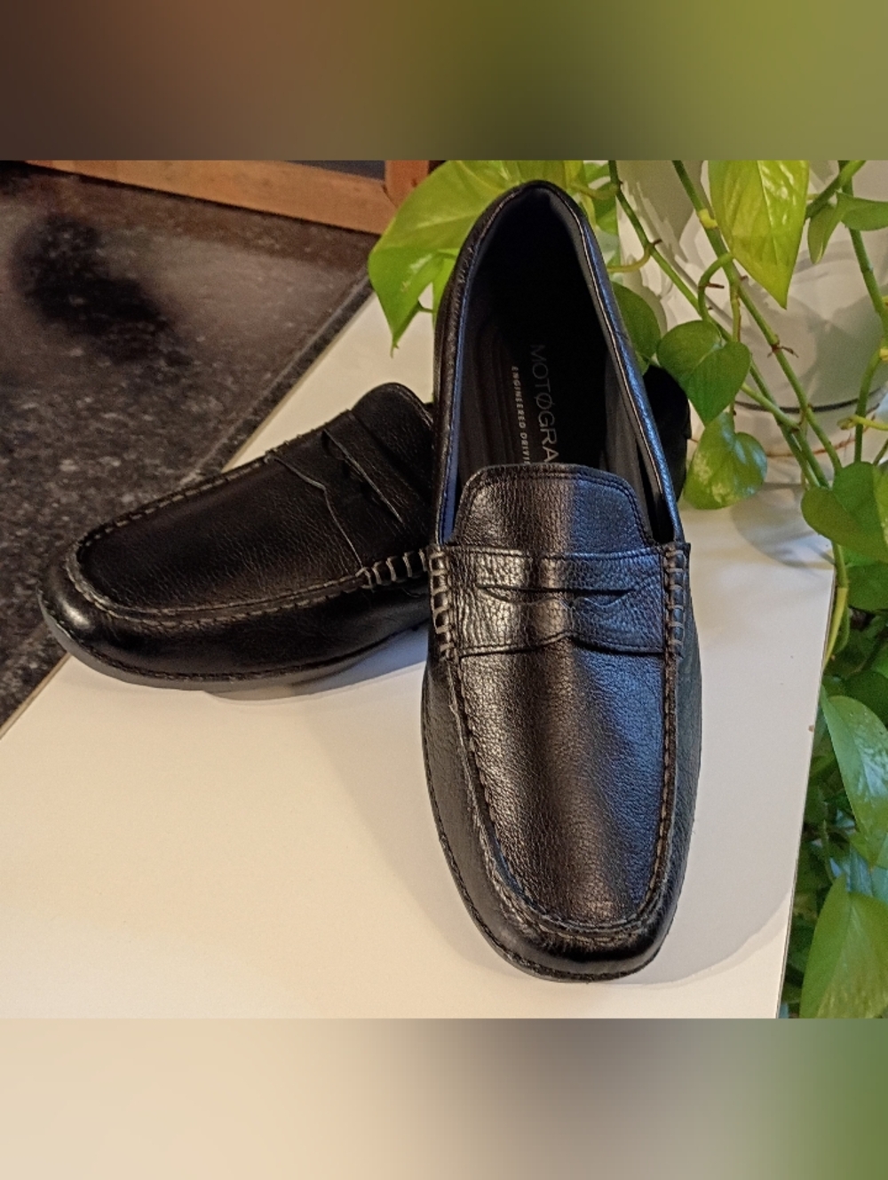 Cole Haan Black Leather Penny Loafers Slip-On